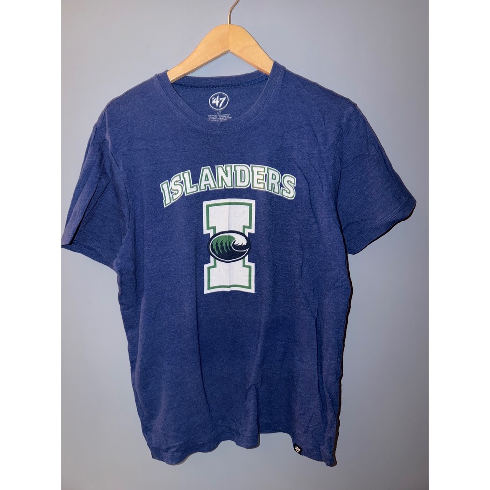 47 Islanders Mens T‎ Shirt Large Blue Short Sleeve Crew Neck Graphic Tee